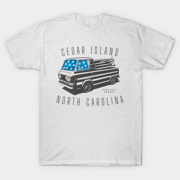 Cedar Island Summertime Vacationing in NC T-Shirt by Contentarama